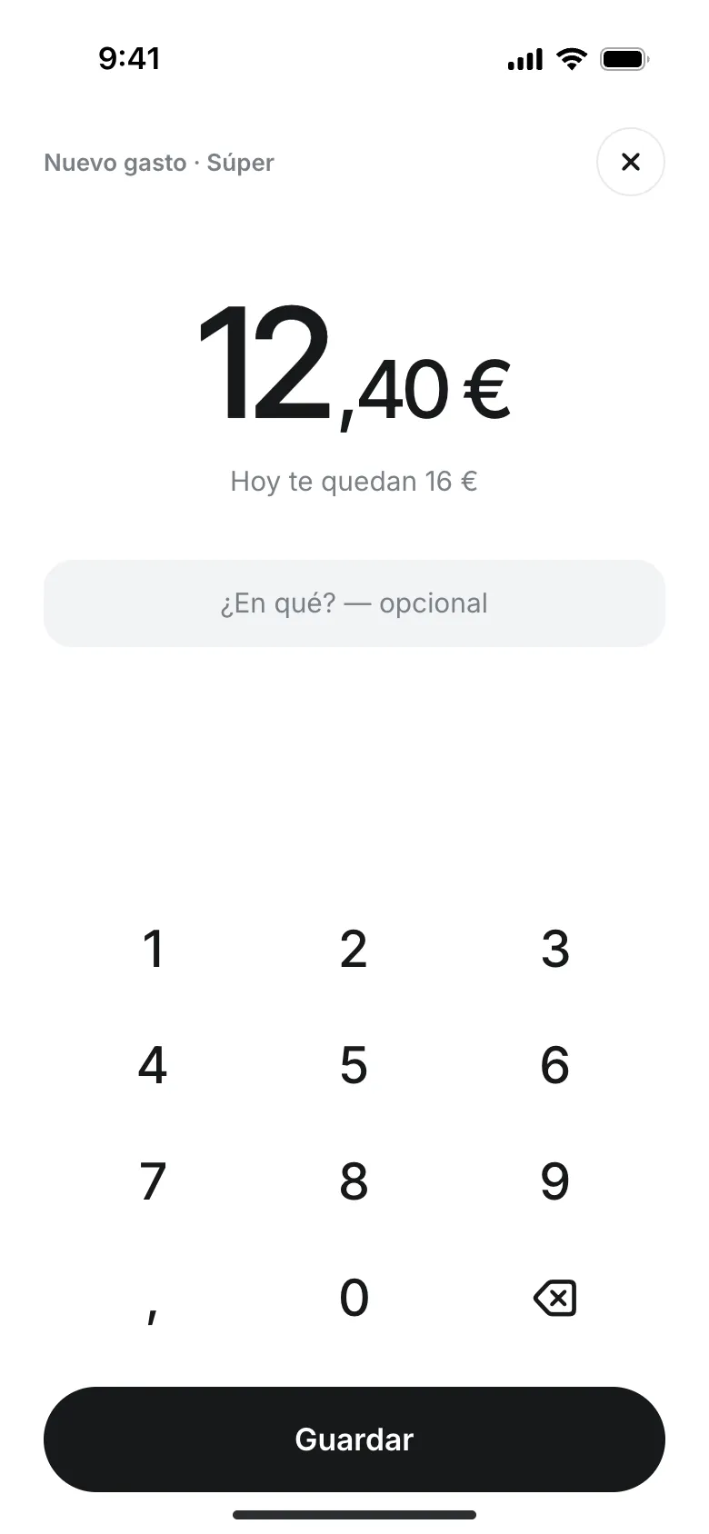 Add expense screen